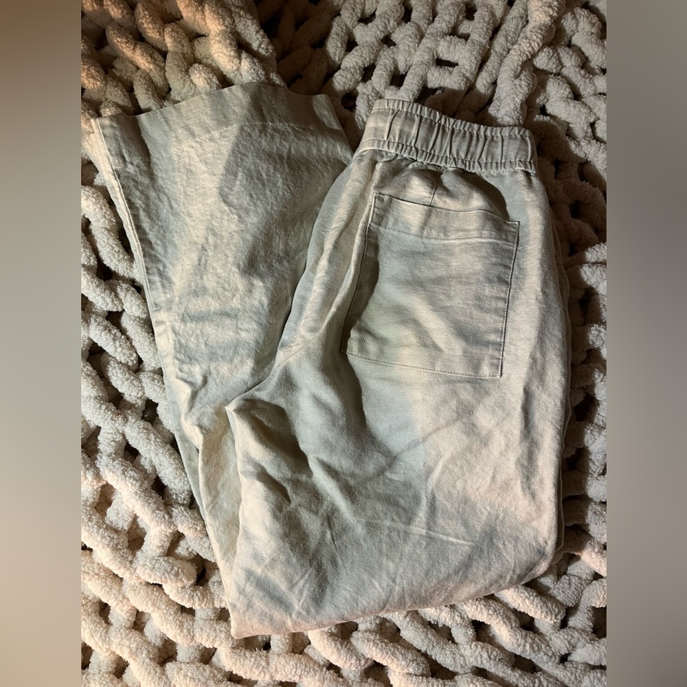mid rise linen pants